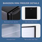 BANGSON Upright Freezer,1.1Cu.ft Mini Freezer with Removable Shelf, Single Door Mini Freezer for Home/Dorms/Apartment/Office (Black)
