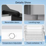 BANGSON Upright Freezer, 7.0 Cu.ft Stand Up Freezer, Convertible Upright Freezer/Refrigerator, Single Door for Kitchen,Garage, Office, Apartment, Silver