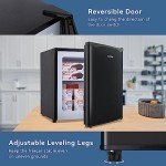 BANGSON Upright Freezer,1.1Cu.ft Mini Freezer with Removable Shelf, Single Door Mini Freezer for Home/Dorms/Apartment/Office (Black)