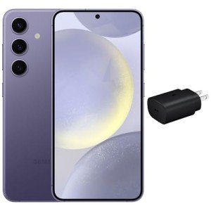 SAMSUNG Galaxy S24+ Plus 5G (256GB, 12GB) 6.7" AMOLED 2X, 50MP Camera, Global Volte (Fully Unlocked for AT&T, Verizon, T-Mobile, Global) S926U (w/ 25W Fast Charging Cube, Cobalt Violet) (Renewed)