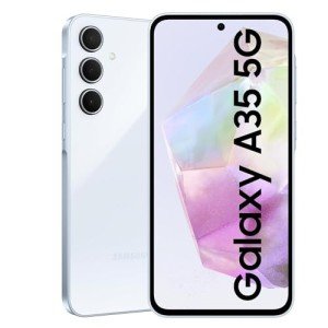 SAMSUNG Galaxy A35 5G A356E 128GB Dual-SIM GSM Unlocked Android Smartphone (Latin Variant/US Compatible LTE) - Awesome Ice Blue (Renewed)