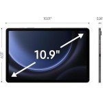 SAMSUNG Galaxy Tab S9 FE (SM-X510) W/S Pen, 256GB 8GB RAM, WiFi Only, Factory Unlocked GSM, International Version (Gray) (Renewed)