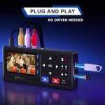 Portta VHS to Digital Converter, Video to Digital Recorder with Remote, Compatible with VHS, VCR, DVR, DVD, Cassette, Hi8, Mini DV Players, Camcorder, Gaming Consoles (Player not Included)