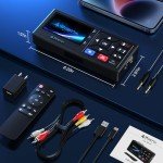 Portta VHS to Digital Converter, Video to Digital Recorder with Remote, Compatible with VHS, VCR, DVR, DVD, Cassette, Hi8, Mini DV Players, Camcorder, Gaming Consoles (Player not Included)