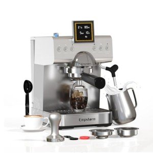 Empstorm 20 Bar Espresso Machine, Cold & Hot Brew Professional Expresso Coffee machines Cappuccino Machine with Steam Milk Frother, Stainless Steel Espresso Coffee Machine For Home and Office