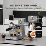 Empstorm 20 Bar Espresso Machine, Cold & Hot Brew Professional Expresso Coffee machines Cappuccino Machine with Steam Milk Frother, Stainless Steel Espresso Coffee Machine For Home and Office