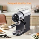 Ollygrin Espresso Machine,20 Bar Semi-Automatic Espresso Maker with Milk Frother,Touch Screen Black Stainless Steel Coffee Machine with 40oz Removable Water Tank,Cappuccino,Latte,Americano for Home
