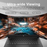 HP Stream 14" HD BrightView Laptop, Intel Celeron N4120 Processor, 16GB RAM, 64GB SSD, Intel UHD Graphics, 720p Webcam, WiFi, HDMI, Win 11 S, Black (Renewed)