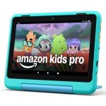 New Amazon Fire HD 8 Kids Pro tablet, ages 6-12. Bright 8" HD screen, includes ad-free content, parental controls, 13-hr battery, slim case for older kids, 32GB, Hello Teal, (2024 release)