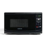 Farberware Countertop Microwave 700 Watts, 0.7 Cu. Ft. - Microwave Oven With LED Lighting and Child Lock - Perfect for Apartments and Dorms - Easy Clean Grey Interior, Retro Black