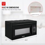 GASLAND 1.7 Cu.ft. Over the Stove Microwave, 30 Inch Over the Range Microwave with 10 Power Levels, One Touch Cooking, 300 CFM,1000W, LED, Turntable, Sensor Cook, Over The Stove Microwave Oven, Black