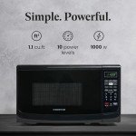 Farberware Countertop Microwave 700 Watts, 0.7 Cu. Ft. - Microwave Oven With LED Lighting and Child Lock - Perfect for Apartments and Dorms - Easy Clean Grey Interior, Retro Black
