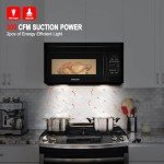 GASLAND 1.7 Cu.ft. Over the Stove Microwave, 30 Inch Over the Range Microwave with 10 Power Levels, One Touch Cooking, 300 CFM,1000W, LED, Turntable, Sensor Cook, Over The Stove Microwave Oven, Black