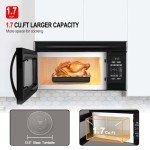 GASLAND 1.7 Cu.ft. Over the Stove Microwave, 30 Inch Over the Range Microwave with 10 Power Levels, One Touch Cooking, 300 CFM,1000W, LED, Turntable, Sensor Cook, Over The Stove Microwave Oven, Black