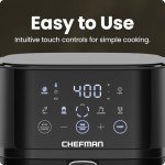 Chefman Air Fryer – 4 QT Compact Airfryer for Quick & Easy Meals, Features Hi-Fry Technology for Extra Crisp, Easy-View Window, Touch Controls with 4 Presets, Nonstick & Dishwasher Safe Basket - Black