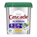 Cascade Platinum Lemon Dishwasher Pods - 59 Count