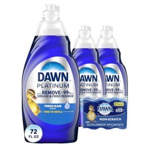 Dawn Platinum Dish Soap & Sponge Bundle 3x24oz
