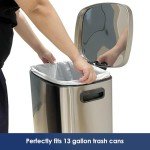 HygiCare 13 Gallon Tall Kichen Trash Bags, Unscented 200 Count Drawstring Garbage Bags, Pre-Separated, Ultra Strong, Leakproof, Sturdy, White