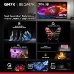 TCL 98-Inch QM7K QLED 4K Smart QD-Mini LED TV with Google TV (98QM7K, 2025 Model) Dolby Vision IQ, Dolby Atmos, HDR, Game Accelerator up to 288Hz, Voice Remote, Works with Alexa, Streaming Television
