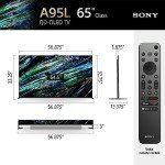 Sony QD-OLED 65 inch BRAVIA XR A95L Series 4K Ultra HD TV: Smart Google TV with Dolby Vision HDR and Exclusive Gaming Features for The PlayStation® 5 XR65A95L- Latest Model,Black