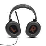 JBL Quantum 200 - Wired over-ear gaming headset with Voice focus directional flip-up mic and memory foam ear cushions (Black)