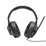 JBL Quantum 200 - Wired over-ear gaming headset with Voice focus directional flip-up mic and memory foam ear cushions (Black)