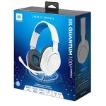 JBL Quantum 100P - Wired Over-Ear Gaming Headset with a Detachable mic, QuantumSOUND Signature, Memory Foam Comfort, Compatible with Windows Sonic Surround Sound (White)