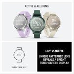 Garmin Lily® 2 Active, Small and Stylish Smartwatch, Built-in GPS, Hidden Display, Patterned Lens, Up to 9 Days Battery Life, Jasper Green with Jasper Green Silicone Band