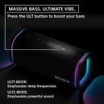 Sony ULT Field 5 Wireless Portable Bluetooth Speaker, IP67 Waterproof, Dustproof, and Rustproof with Enhanced Bass, 25 Hour Battery, 360° Party Light, and Shoulder Strap (SRSULT50B), Black