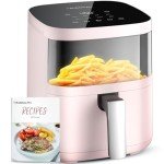 Air Fryer, Beelicious 8-In-One Smart Compact 4QT Air Fryers, with Viewing Window, Shake Reminder, 450°F Digital Airfryer with Flavor-Lock Tech, Dishwasher-Safe & Nonstick, Fit for 1-3 People, Pink