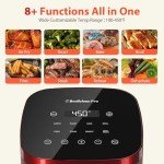 Air Fryer, Beelicious 8-in-1 Smart Compact 4QT Air Fryers, Shake Reminder,450°F Digital Airfryer with Flavor-Lock Tech, Tempered Glass Display, Dishwasher-Safe & Nonstick,Fit for 1-3 People, Red
