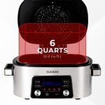 CUCKOO CAFG-A0601S Countertop Air Grill | Air Grill, Air Fry, Roast, Bake & Broil, Easy to Clean, Dishwasher Safe Accessories, Recipe Book Included, Stainless Steel