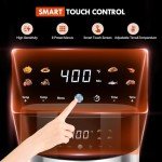 MIRASTON 6.5QT Smart Digital Air Fryer, Visual Window, 8 Presets Recipes for Fast Easy Meal, Snack, Dessert, Main Dish, Square Basket Dishwasher-Safe, for 3-5 People, Kitchen Dorm Office Apartment