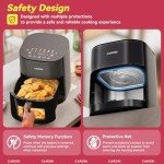 Air Fryer 14-in-1 with Viewing Window, 6Qt Large Capacity, 392℉ Max Crisp, Airfryer No Filping Dual Heating, Bake, Roast, Dehydrate, Reheat, 1700W Fast Even Easy Meals, Nonstick Dishwasher Safe Basket