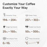 HIBREW H10A - Programmable Espresso Machine - 58mm Portafilter in Stainless Steel - Temperature & Cup Volume Adjustable at will - With Intelligent Display Screen & Pressure Gauge (Metallic Grey)