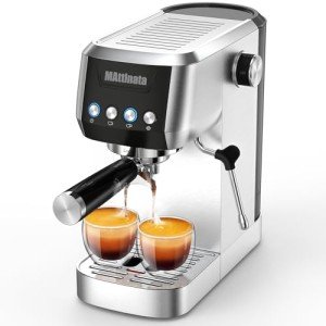MAttinata Espresso Machine 20Bar, Compact Espresso Maker, Stainless Steel Coffee Maker for Cappuccino, Latte With Steam Milk Frother For Home, Office Mattino Ultra