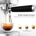 MAttinata Espresso Machine 20Bar, Compact Espresso Maker, Stainless Steel Coffee Maker for Cappuccino, Latte With Steam Milk Frother For Home, Office Mattino Ultra