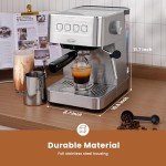 Gevi 20 Bar Espresso Machine High Pressure with Milk Frother Steam Wand,Compact Super Automatic EspressoMachines,Cappuccino,Latte Maker for Home,Stainless Steel Espresso Maker, Gift for Dad or Mom