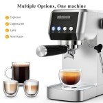 MAttinata Espresso Machine 20Bar, Compact Espresso Maker, Stainless Steel Coffee Maker for Cappuccino, Latte With Steam Milk Frother For Home, Office Mattino Ultra