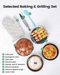 KOOC Pink Air Fryer with Accessories, 4.5 Quart Electric Hot Oven Cooker, With Cheat Sheet, LED Touch Digital Screen, 8 in 1, Customized Temp/Time, Nonstick Basket, Large