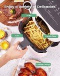 KOOC Pink Air Fryer with Accessories, 4.5 Quart Electric Hot Oven Cooker, With Cheat Sheet, LED Touch Digital Screen, 8 in 1, Customized Temp/Time, Nonstick Basket, Large