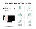 KOOC Pink Air Fryer with Accessories, 4.5 Quart Electric Hot Oven Cooker, With Cheat Sheet, LED Touch Digital Screen, 8 in 1, Customized Temp/Time, Nonstick Basket, Large
