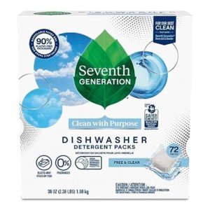 Seventh Generation Free & Clear Dishwasher Packs (72)