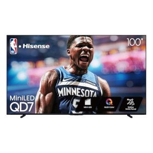Hisense 100" Class QD7 Series Mini-LED 4K UHD Smart Fire TV (100QD7QF, 2025 Model) - QLED, 144hz, HDR10+, Dolby Vision, Dolby Atmos, Game Mode Pro, ALLM, Alexa Built in with Voice Remote, Black