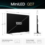 Hisense 100" Class QD7 Series Mini-LED 4K UHD Smart Fire TV (100QD7QF, 2025 Model) - QLED, 144hz, HDR10+, Dolby Vision, Dolby Atmos, Game Mode Pro, ALLM, Alexa Built in with Voice Remote, Black