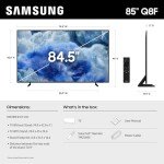 SAMSUNG 85-Inch Class QLED Q8F 4K UHD Smart TV (2025 Model) Q4 AI Processor, 100% Color Volume with Quantum Dot, AirSlim Design, Endless Free Content, Samsung Vision AI, Alexa Built-in
