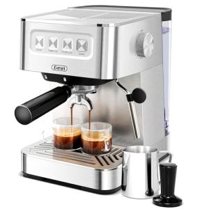 Gevi 20 Bar Espresso Machine High Pressure with Milk Frother Steam Wand,Compact Super Automatic EspressoMachines,Cappuccino,Latte Maker for Home,Stainless Steel Espresso Maker, Gift for Dad or Mom