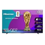 Hisense 100" Class QD7 Series Mini-LED 4K UHD Smart Fire TV (100QD7QF, 2025 Model) - QLED, 144hz, HDR10+, Dolby Vision, Dolby Atmos, Game Mode Pro, ALLM, Alexa Built in with Voice Remote, Black