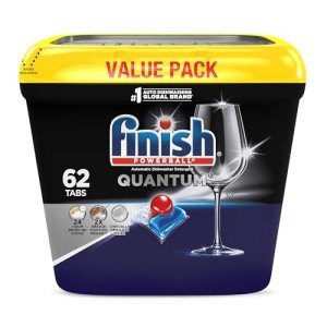 Finish Quantum Dishwasher Pods - Powerful Stain Removal, 62 Count
