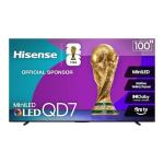 Hisense 100" Class QD7 Series Mini-LED 4K UHD Smart Fire TV (100QD7QF, 2025 Model) - QLED, 144hz, HDR10+, Dolby Vision, Dolby Atmos, Game Mode Pro, ALLM, Alexa Built in with Voice Remote, Black